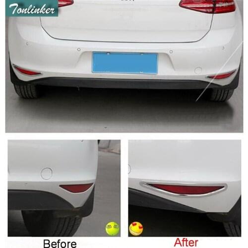 Tonlinker for Volkswagen NEW GOLF MK7 Rear Fog Light Cover Stickers Car Styling 2 PCS ABS Chrome Cover Case Stickers