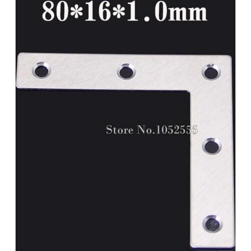 20pcs 80*16*1.0mm stainless steel angle Corner bracket L shape satin finish frame board shelf support + self-tapping screws K105