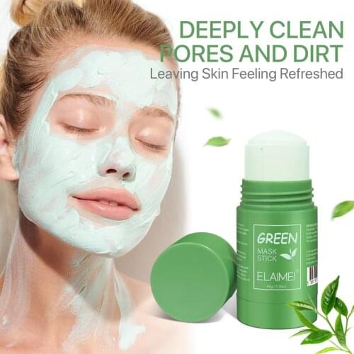 Green Tea Mask Stick Oil Control Acne Treatment Deep Cleaning Mask Skin Care Moisturizing Remove Blackhead Shrink Pores Mud Mask