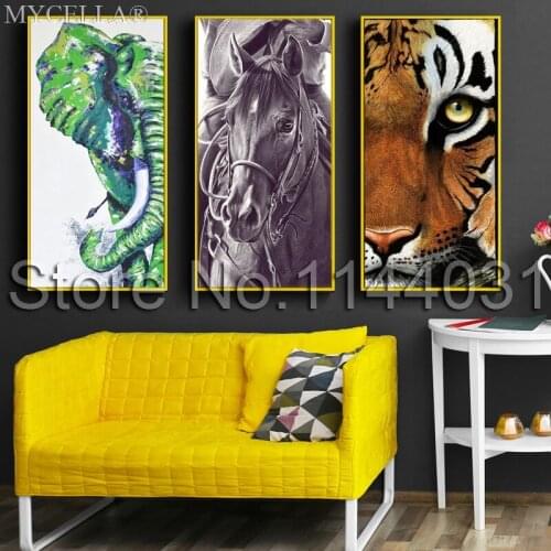 Animals Diamond Embroidery Elephant 5d Diy Diamond Painting Diamond Mosaic Full Kit Rhinestone Horse & Tiger Diamond Embroidery