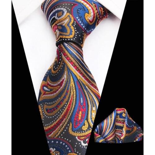100% Silk Ties For Men Gifts Wedding Necktie Gravata Handkerchief Set Men Business Groom S-20P
