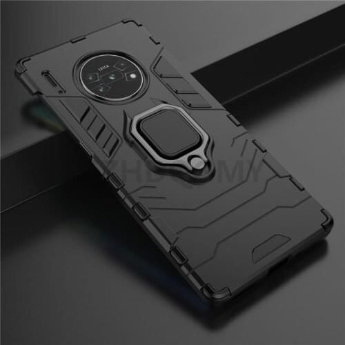 100pcs/lot Ring Car Holder Case For Huawei Mate 20 Lite 30 Pro P20 Lite P30 Pro Nova 4E Hybrid 2 in 1 Armor Shockproof Cover