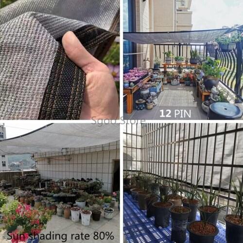 6 Pin Sun Shading Rate 80% Anti-UV HDPE Silver Gray Sun Shading Net Balcony Garden Greenhouse Succulent Plant Swimming Pool