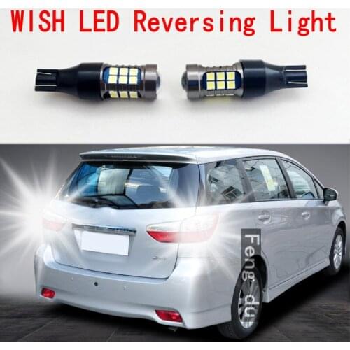 2pcs For 2003-2018 Toyota wish Reversing Light High Bright LED Car Auxiliary Bulbs Back wave light tail lighting W16W T15