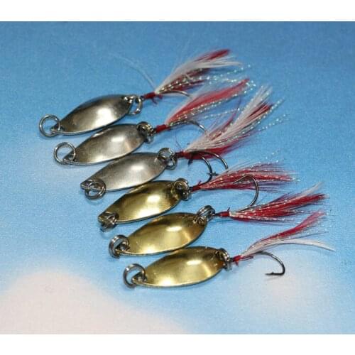 6 Pieces Spinner Spoon Bait 3.5g/3cm Metal Bait Bass Trout Pike Fishing Lure Fish Hook Fishing Tackle
