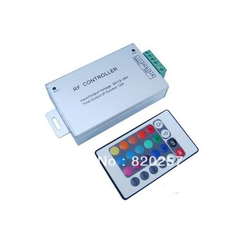 DHL EMS free shipping 10pcs/lot DC12V-24V 3*4A RGB led controller aluminum housing with 24key iR Remote