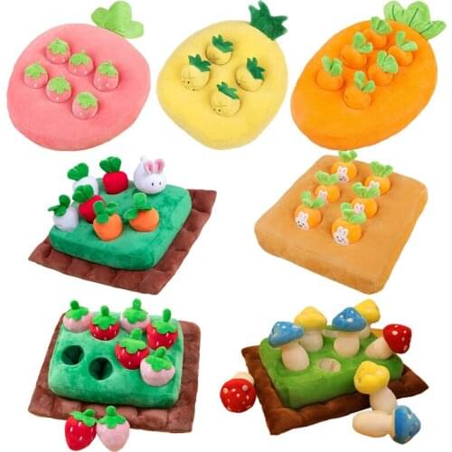 Baby Montessori Pulling Vegetable Fruit Plush Toy Set Pull the Carrot Picking Game Parent-child Interaction Education Plush Toy