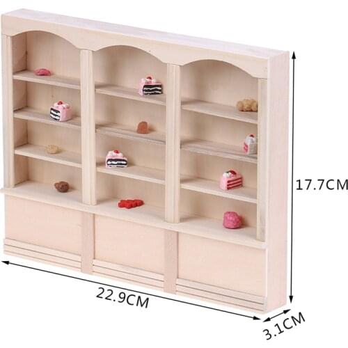 1/12 Dollhouse Miniature Bookcase Display Shelf Modern Style Doll House Furniture Toys