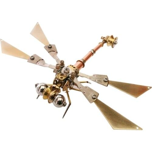 12.5 X 9.5 X 3.5cm 3D Metal Mechanical Insects Model Handmade Crafts Diy Assembly Toys Educational Kids Gift - Dragonfly