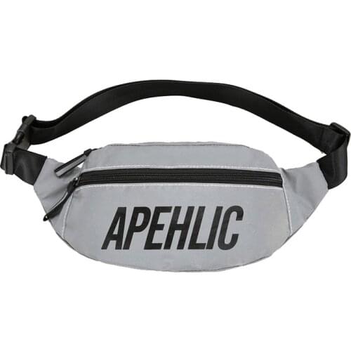 Mens bag Men Waist Bag Personality Chest Bag Creative Reflective Cool Insshoulder Canvas Bag Casual Large Phone Travel Bag