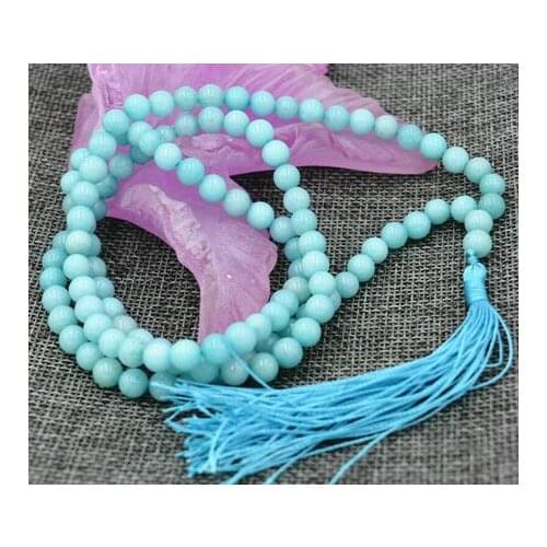 New 8mm Jade Buddhist 108 Prayer Beads Mala Bracelet Necklace