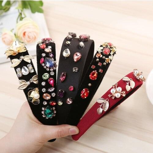 The New Alloy Rhinestone Headband Europe And America Popular Hair Bands For Women Boutique Fashion Wild Hair Accessories