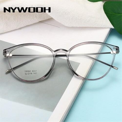 NYWOOH Ultralight Finished Glasses Men Women TR90 Transparent Eyeglasses Prescription Nearsighted Eyewear -1.0 1.5 2.0 2.5 4.0