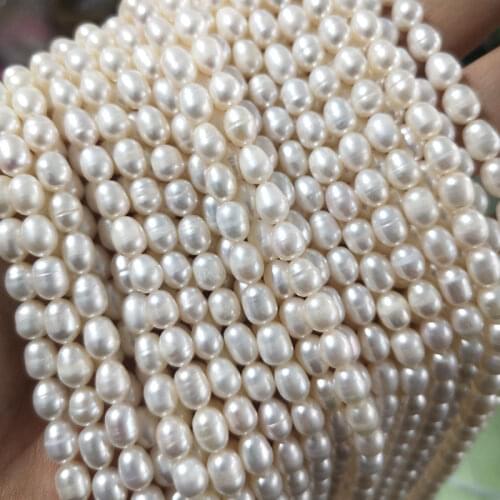 Wholesale A and AA White 100% Natural Rice Shape Freshwater Pearl Beads For Jewelry Making DIY Bracelet Necklace 4 6 8mm