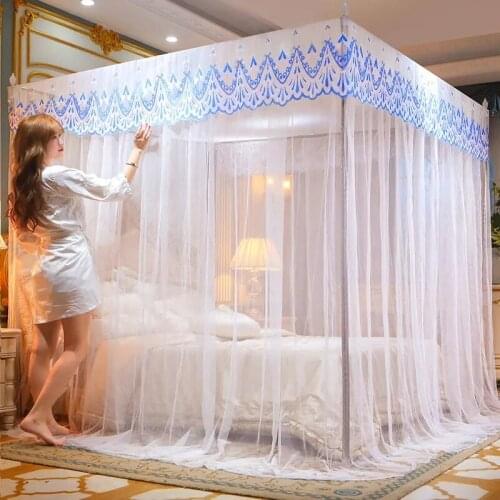 Luxury Princess Canopy Bed Curtains 3 Side Openings Bed Curtain Canopy Netting Mosquito Net Bedding No Bracket