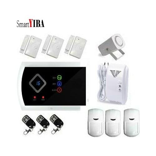 SmartYIBA IOS Android APP Control Wired Siren Polish Italian English Russian Spansih Voice Prompt Alarm Sensor kits