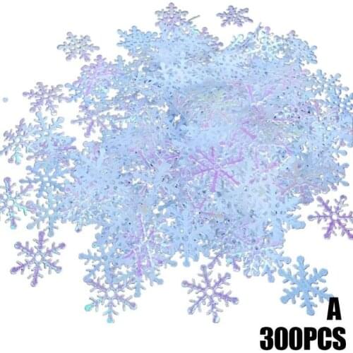 300pcs/lot Snowflakes Christmas Decoration Holiday Garden Christmas Wedding Party Flakes Decor Xmas Tree Hanging Ornament