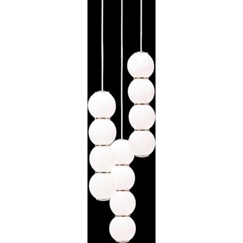 Modern Art Glass Ball Pendant Light White Chandelier Restaurant Hotel Living Room Dining Room Bedroom Lamps PA0413