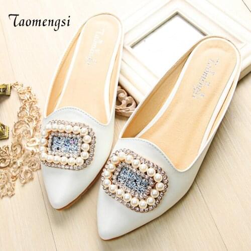 Taomengsi Pregnant Casual Solid Women Shoes Sandals 2021 New Fashion Slippers Female Tide Diamond Female Cool Slippers