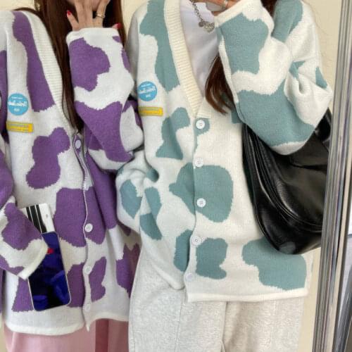 Harajuku warm soft sister all-match knitted cardigan lazy sweater girl student jacket loose jacket y2k tops E-girl truien dames