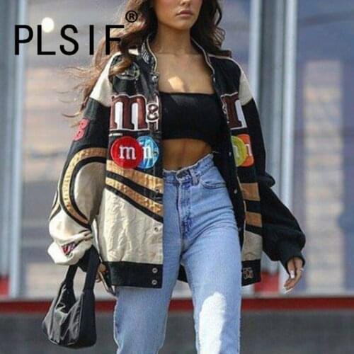 Street Wear Women Coat Letter Print Sexy Autumn Full Sleeve Jacket Female Party Casual Coats