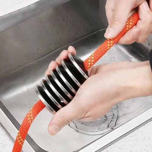 Black Portable Stainless Steel Nylon Applicable Rope 8-13mm Caving Ropes Cleaning Washing Brush For Outdoor Climbing Essentials