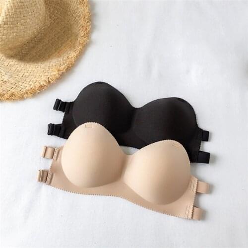 Women Seamless Invisible Bras Cup Brassiere Underwear Bra Lingerie Sexy Free Wire Up Half Push Female Strapless Sexy Bras L3
