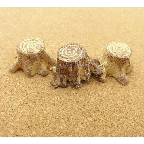 1pcs/lot resin solid light yellow tree stump cartoon 21mm fairy garden gnome moss terrarium decor crafts bonsai home DIY A036-2