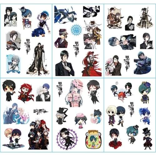 6 Sheets/Set Anime Black Butler Decorative Sticker Scrapbooking DIY Craft Stickers Stationery