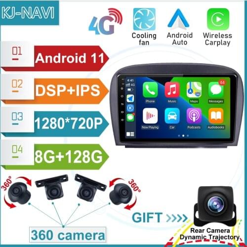 9 inch DSP IPS Android 11 Car Player GPS Navigation Multimedia Radio for Mercedes SL R230 SL350 SL500 SL55 SL600 SL65 2001-2007