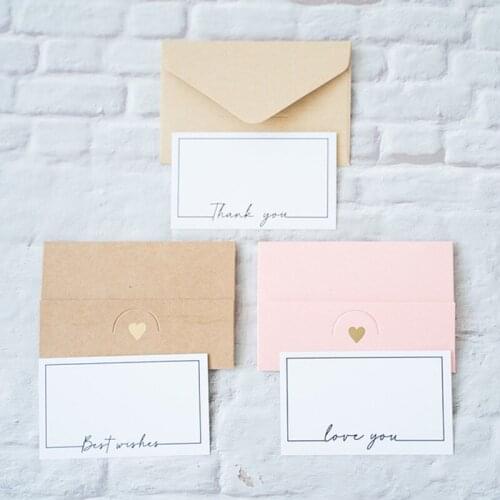 10pcs Thank You/bestwishs/love You White Vintage Card DIY Graffiti Word Cards Blessing Message Card Birthday Greeting Card