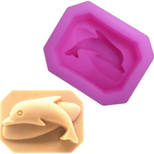 Dolphin Shape 3d Mold Soap Chocolate Fish Silicone Mold Sugarcraft Fondant Cake Decorating Baking Tools For