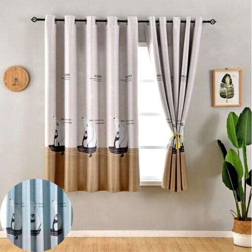 GY2836 Penguins Printing 1PC Short Curtain Living Dining Room "Customise" Bedroom