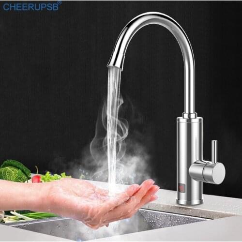 Grifo Fregadero Cocina Kitchen Water Heater Tap Kitchen Faucet Electric Hot Instantaneous Taps Deck Mounted Stainless Steel Taps