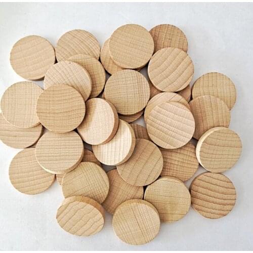 50pcs Round Unfinished Wood Cutout Circles Chips for Arts & Crafts Projects, Board Game Pieces, Ornaments