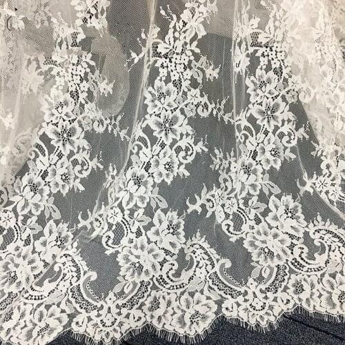 GLace 3M/Lot Eyelash Lace Fabric for dress Embroidery Clothes Wedding Dress Accessories TX1023
