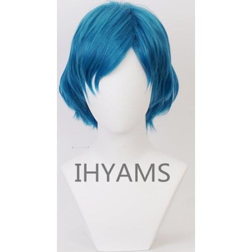 Mercury Mizuno Ami Short Styled Cyan Blue Color Heat Resistant Synthetic Hair Cosplay Costume Wig + Wig Cap