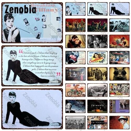 Classic Movie Metal Sign Metal Poster Roman Holiday Vintage Home Decoration Decorative Tin Sign Plate Bar Pub Club Wall Stickers