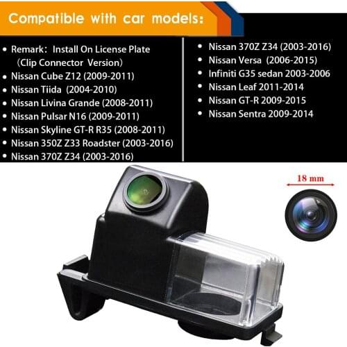 Misayaee HD 1280x720P Car Rear View Camera for Nissan Cube Z12 Tiida Livina Grande Pulsar N16 GT-R 350Z 370Z Z33 Z34 Versa G35