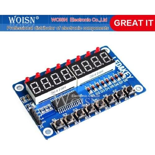 1PCS TM1638 Module Key Display For AVR Arduino New 8-Bit Digital LED Tube 8-Bit WAVGAT