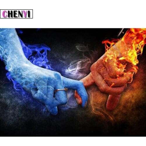 CHENYI Hot DIY 5D Full Diamond Embroidery Diamond Painting Join Hands Handcraft Mosaic Drill Rhinestones Cross Stitch Kit Decor