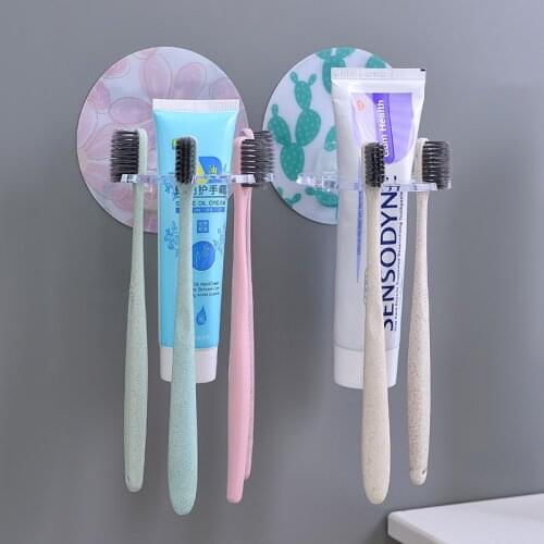 Wall Mounted Toothpaste Toothbrush Holder Shaver Rack Storage Shelf Tooth Brush Case Dispenser Organizer Bathroom Accessories