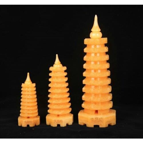 Natural 13-story Topaz Wenchang Tower Town House Learning Home Feng Shui Jade Living Room Crafts Decoration Home Decor