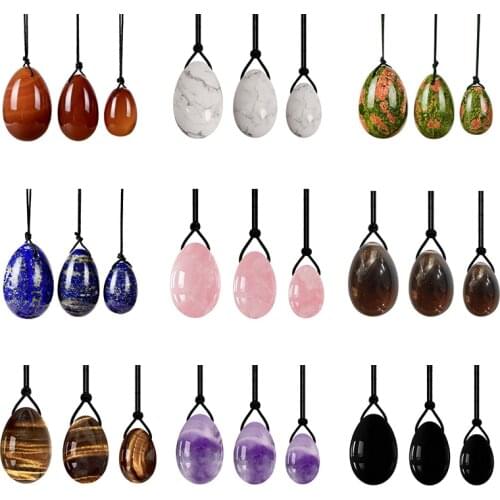 Natural Rose Quartz Yoni Egg Jade Eggs Women Kegel Exerciser Jade Massager Vaginal Muscles Tightening Ball Crystal Kegel Eggs