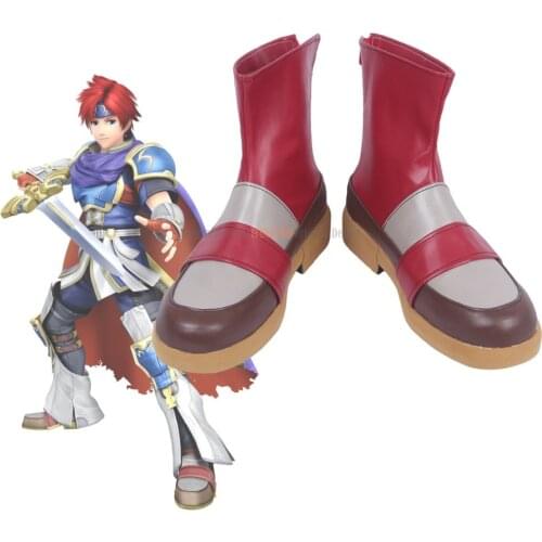 Roy Shoes Cosplay Fire Emblem Roy Cosplay Boots Red Shoes Custom Made Any Size