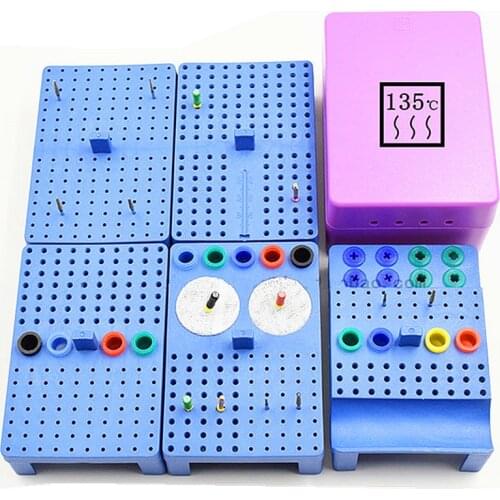 160 Holes Dental Bur Holder Stand Autoclave Dental Scaler Tips Burs Disinfection endo Box Case