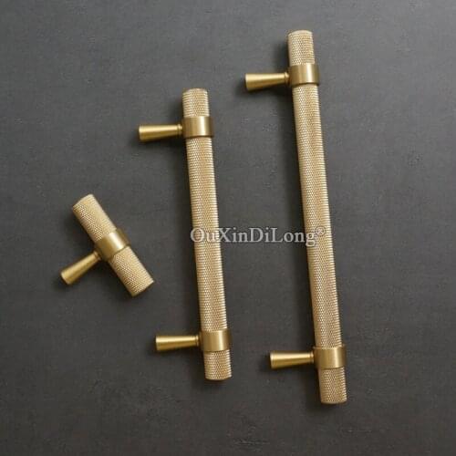 Luxury Nordic 2PCS Solid Brass Knurled Furniture Handles Drawer Pulls Cupboard Wardrobe Kitchen Shoe TV Wine Cabinet Pulls Knobs