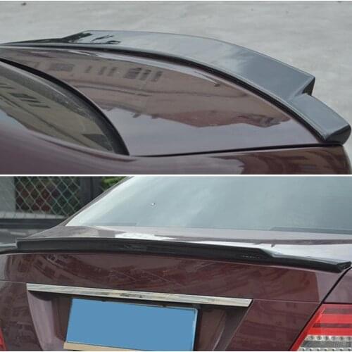 Use For Benz C Class W204 Spoiler 2008--2014 Year Sedan AMG Glossy Real Carbon Fiber Rear Wing C74 Style Accessories Body Kit