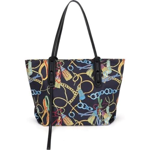 New tote bag lady high quality large capacity fashion hand painted graffiti shopping elegant handbag one shoulder bag