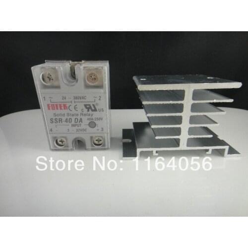 Solid State Relay SSR-40DA 40A 24-380V AC + Heat Sink